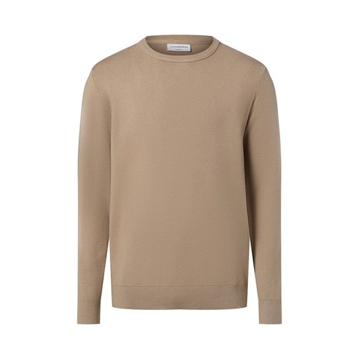 Lindbergh Męski sweter Mężczyźni wiskoza kitt jednolity ze sklepu vangraaf w kategorii Swetry męskie - zdjęcie 187554312