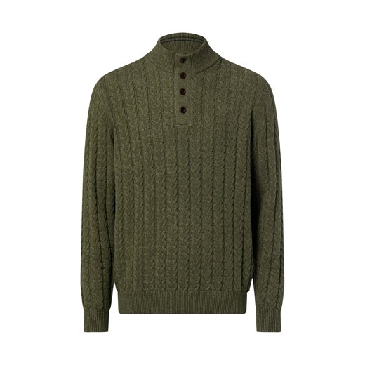 Fynch-Hatton Sweter z zawartością wełny Mężczyźni Bawełna khaki jednolity ze sklepu vangraaf w kategorii Swetry męskie - zdjęcie 187554320