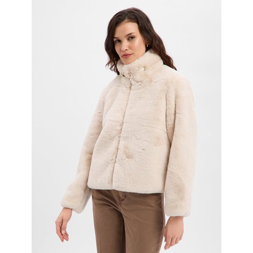 Nümph Damska kurtka z pluszowym futerkiem - NUWinda Kobiety Sztuczne włókno écru jednolity ze sklepu vangraaf w kategorii Kurtki damskie - zdjęcie 187554341