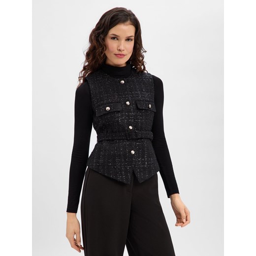 JOOP! Kamizelka damska - Viola Kobiety czarny wypukły wzór tkaniny ze sklepu vangraaf w kategorii Kamizelki damskie - zdjęcie 187554352