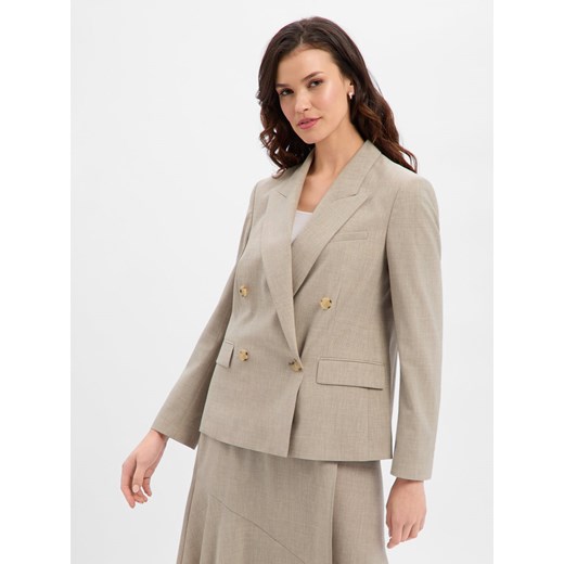 BOSS Marynarka damska z wełny dziewiczej - Jaleto Kobiety beżowy marmurkowy ze sklepu vangraaf w kategorii Marynarki damskie - zdjęcie 187554353