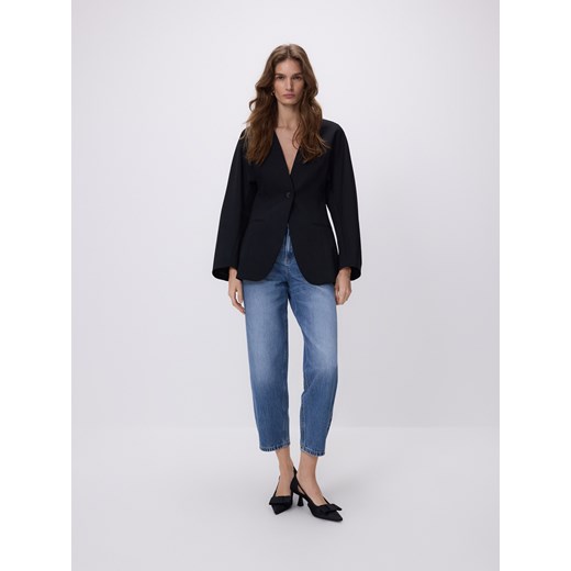 Reserved - Jeansy barrel leg - niebieski ze sklepu Reserved w kategorii Jeansy damskie - zdjęcie 187554824