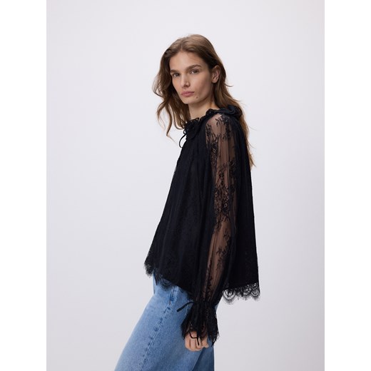 Reserved - Koronkowa bluzka - czarny ze sklepu Reserved w kategorii Bluzki damskie - zdjęcie 187554872