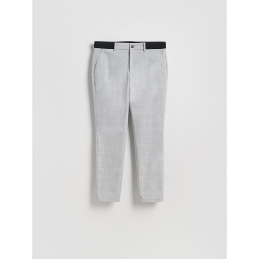 Reserved - Spodnie chino slim w kratę - jasnoszary ze sklepu Reserved w kategorii Spodnie męskie - zdjęcie 187555113