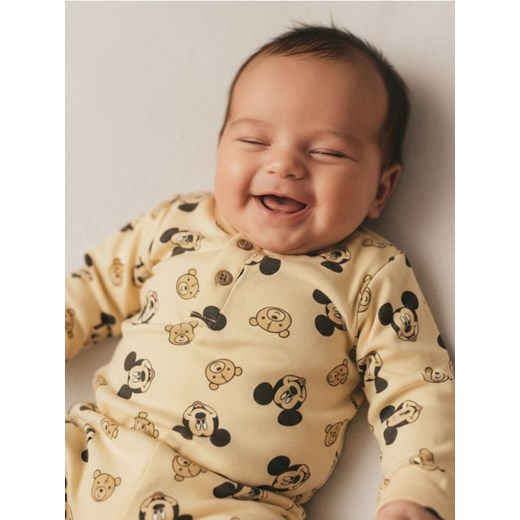Sinsay - Bawełniane body Mickey Mouse - kremowy ze sklepu Sinsay w kategorii Odzież dla niemowląt - zdjęcie 187555801