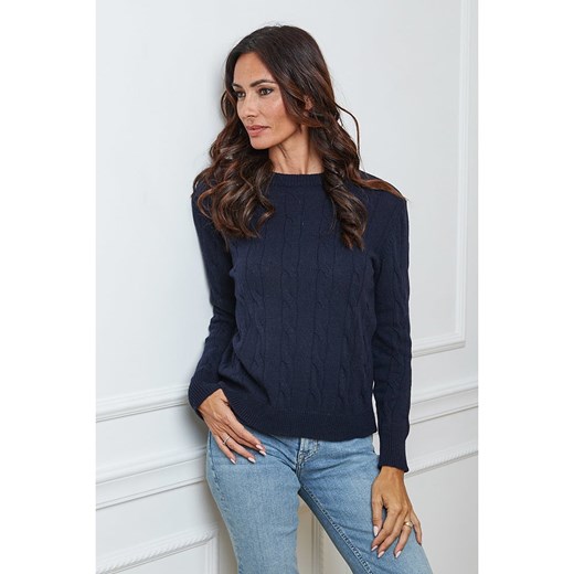So Cachemire Sweter &quot;Kirem&quot; w kolorze granatowym ze sklepu Limango Polska w kategorii Swetry damskie - zdjęcie 187556400