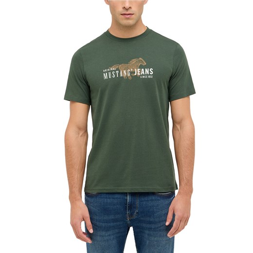 Mustang Koszulka męska - Austin Mężczyźni Bawełna trzcinowy nadruk ze sklepu vangraaf w kategorii T-shirty męskie - zdjęcie 187557461