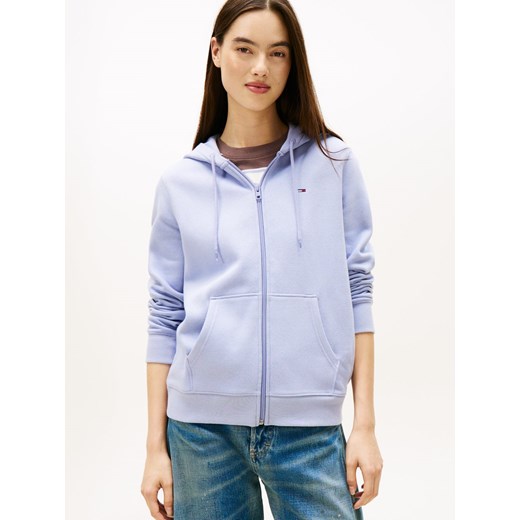 Tommy Jeans Damski sweter z kapturem Kobiety Bawełna jasnoniebieski jednolity ze sklepu vangraaf w kategorii Bluzy damskie - zdjęcie 187557463