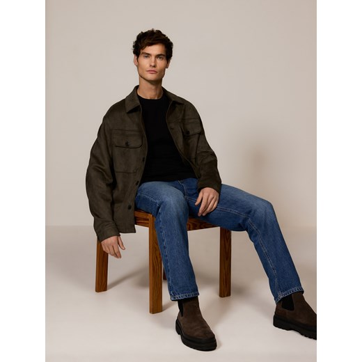 Reserved - Longsleeve regular z przeszyciami - ciemnoszary ze sklepu Reserved w kategorii T-shirty męskie - zdjęcie 187557783