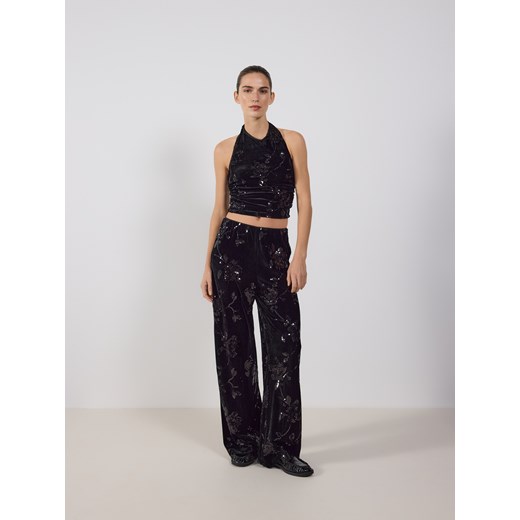 Reserved - Spodnie z cekinami - czarny ze sklepu Reserved w kategorii Spodnie damskie - zdjęcie 187557940