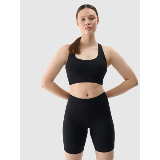 Damskie legginsy kolarki treningowe 4F 4FRSS25TFSTF022 - czarne ze sklepu Sportstylestory.com w kategorii Spodnie damskie - zdjęcie 187558103