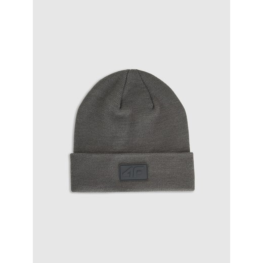 Czapka beanie uniseks 4F 4FRAW25ACAPU0809 - szara ze sklepu Sportstylestory.com w kategorii Czapki zimowe damskie - zdjęcie 187558290