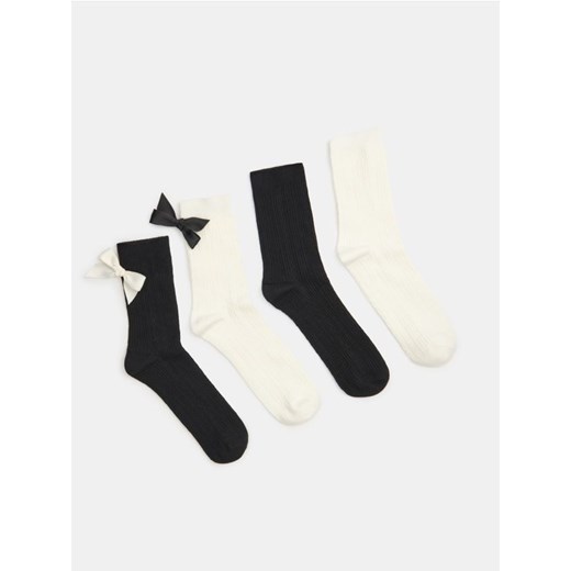 Sinsay - Prążkowane skarpetki 4 pack - wielobarwny ze sklepu Sinsay w kategorii Skarpetki damskie - zdjęcie 187559352