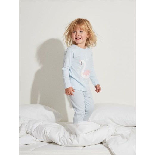 Sinsay - Bawełniana piżama dwuczęściowa z nadrukiem - błękitny ze sklepu Sinsay w kategorii Piżamy dziecięce - zdjęcie 187559372