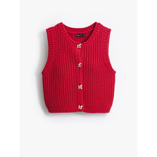Mohito - Swetrowa czerwona kamizelka - czerwony ze sklepu Mohito w kategorii Swetry damskie - zdjęcie 187561140