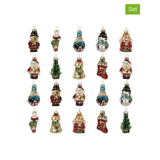 Clayre &amp; Eef Zawieszki świąteczne (20 szt.) ze wzorem - wys. 4 cm ze sklepu Limango Polska w kategorii Dekoracje bożonarodzeniowe - zdjęcie 187562173