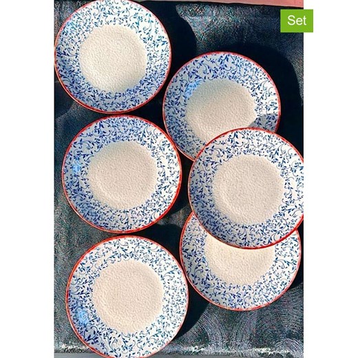 Violeta Home Talerze (6 szt.) w kolorze biało-niebieskim do serwowania - Ø 25 cm ze sklepu Limango Polska w kategorii Naczynia - zdjęcie 187562222