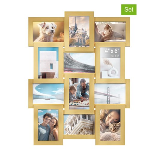 Songmics Ramki (12 szt.) w kolorze złotym na zdjęcia - 47,5 x 62 cm ze sklepu Limango Polska w kategorii Ramki na zdjęcia - zdjęcie 187562242