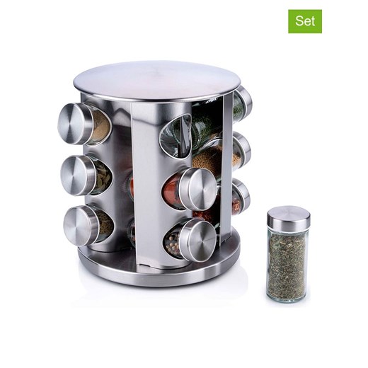 Alpina 13-częściowy zestaw w kolorze srebrnym do przypraw - wys. 23 x  Ø 19 cm ze sklepu Limango Polska w kategorii Pojemniki kuchenne - zdjęcie 187562342