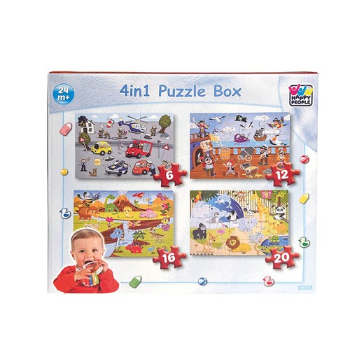 Happy People Puzzle (4 szt.) - 2+ ze sklepu Limango Polska w kategorii Puzzle - zdjęcie 187562442