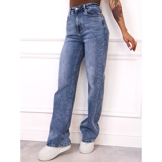 SPODNIE JEANSOWE Z WYSOKI STANEM I SZEROKIMI NOGAWKAMI ze sklepu olika.com.pl w kategorii Jeansy damskie - zdjęcie 187563413
