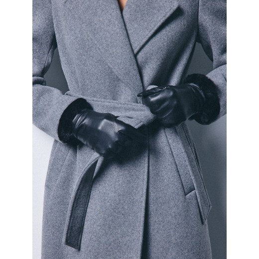 Mohito - Skórzane rękawiczki - czarny ze sklepu Mohito w kategorii Rękawiczki damskie - zdjęcie 187563533