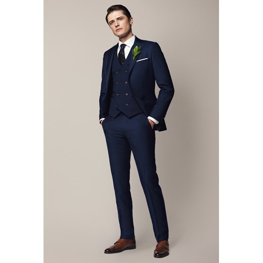 Spodnie Business Mix z Wełną Navy ze sklepu Lancerto S.A. w kategorii Spodnie męskie - zdjęcie 187563593