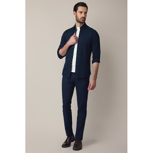 Spodnie Ciemnogranatowe Chino Regular z Elastycznym Pasem z Bawełną Mikkeli ze sklepu Lancerto S.A. w kategorii Spodnie męskie - zdjęcie 187563600