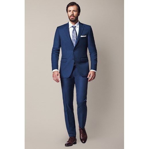 Spodnie Business Mix z Wełną Szafir ze sklepu Lancerto S.A. w kategorii Spodnie męskie - zdjęcie 187563621