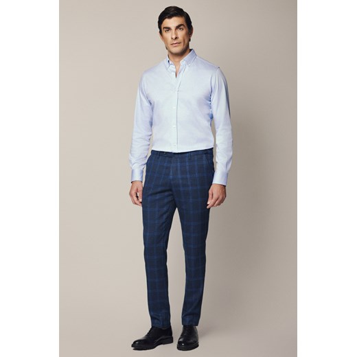 Spodnie Granatowe w Kratę z Elastycznym Pasem Lytham ze sklepu Lancerto S.A. w kategorii Spodnie męskie - zdjęcie 187563654