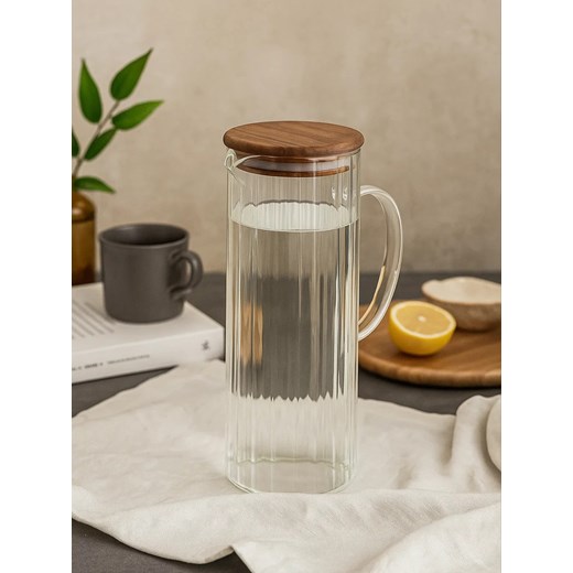 Sinsay - Szklany dzbanek z uchwytem i pokrywką - clear Sinsay One Size Sinsay