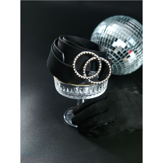 Sinsay - Pasek z dekoracyjną klamrą z cyrkoniami - czarny ze sklepu Sinsay w kategorii Paski damskie - zdjęcie 187564664