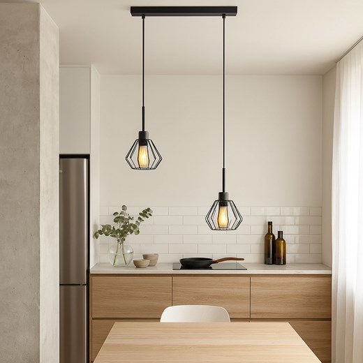 2-punktowa lampa wisząca regulowana ZAFRA LOFT z metalowymi kloszami ze sklepu Lysne w kategorii Lampy wiszące - zdjęcie 187564684