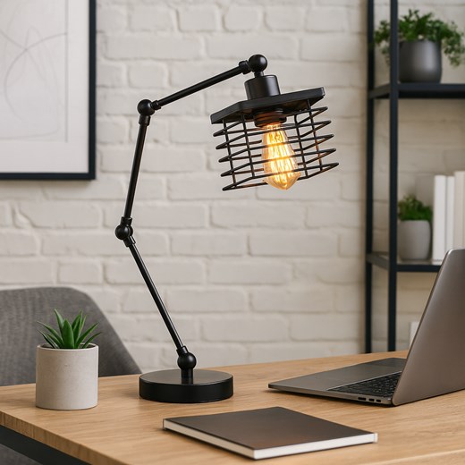 Biurkowa lampa industrialna CABULO LOFT – regulacja kąta świecenia ze sklepu Lysne w kategorii Lampy stołowe - zdjęcie 187564691