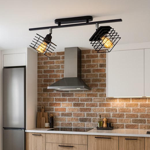 Lampa sufitowa 2-płomienna czarna PARMA LOFT – loftowa regulowana lampa ze sklepu Lysne w kategorii Lampy sufitowe - zdjęcie 187564694