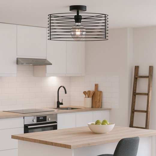 Metalowy plafon loftowy czarny ANORI LOFT – nowoczesna lampa sufitowa industrialna ze sklepu Lysne w kategorii Lampy sufitowe - zdjęcie 187564703