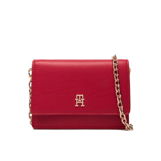 Torebka Tommy Hilfiger Th Icon Card Holder W/Chain AW0AW18248 Czerwony ze sklepu eobuwie.pl w kategorii Kopertówki - zdjęcie 187565063