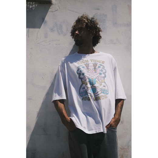 High Tides Box Tee - Paper White ze sklepu Surf Inc w kategorii T-shirty męskie - zdjęcie 187566401