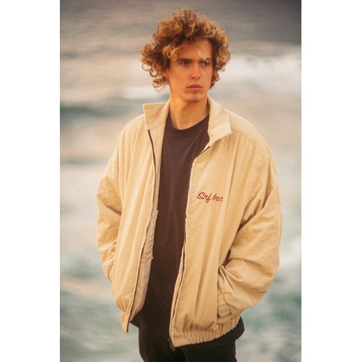 Cord Baseball Jacket - Vintage White ze sklepu Surf Inc w kategorii Kurtki męskie - zdjęcie 187566793