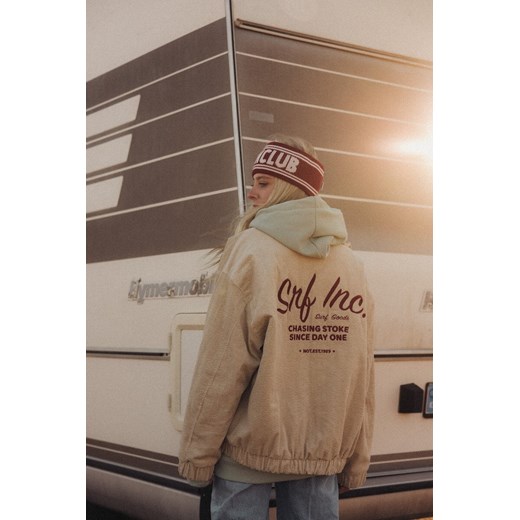 Cord Baseball Jacket - Vintage White ze sklepu Surf Inc w kategorii Kurtki damskie - zdjęcie 187566802