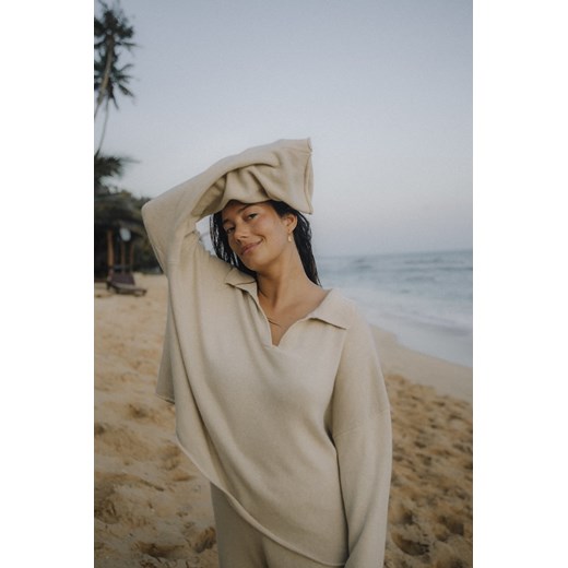 Biscotti Knit Polo - Cookie ze sklepu Surf Inc w kategorii Swetry damskie - zdjęcie 187566880