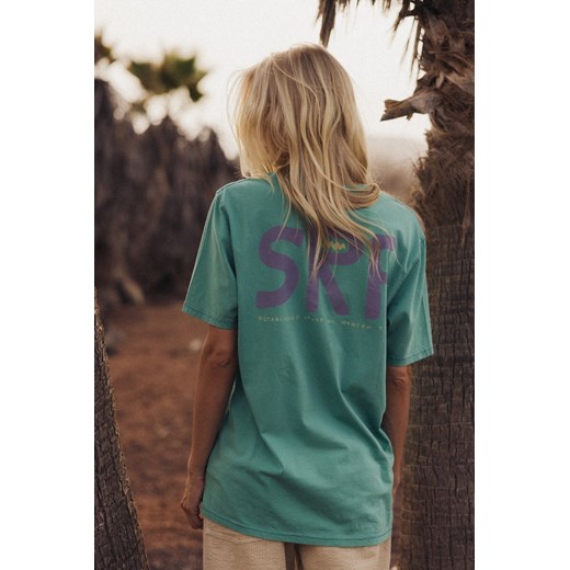 SRF Washed Tee - Poison Green ze sklepu Surf Inc w kategorii Bluzki damskie - zdjęcie 187568583