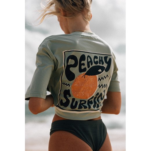 Peachy Surfin Tee - Orbit Mint ze sklepu Surf Inc w kategorii Bluzki damskie - zdjęcie 187568871