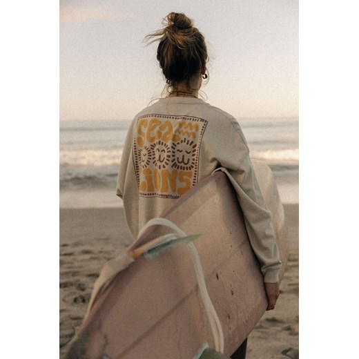 Sea Lions LS - Dirty White ze sklepu Surf Inc w kategorii Bluzki damskie - zdjęcie 187569221