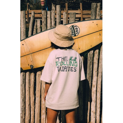 THE ROLLING WAVES TEE - DIRTY WHITE ze sklepu Surf Inc w kategorii Bluzki damskie - zdjęcie 187569791