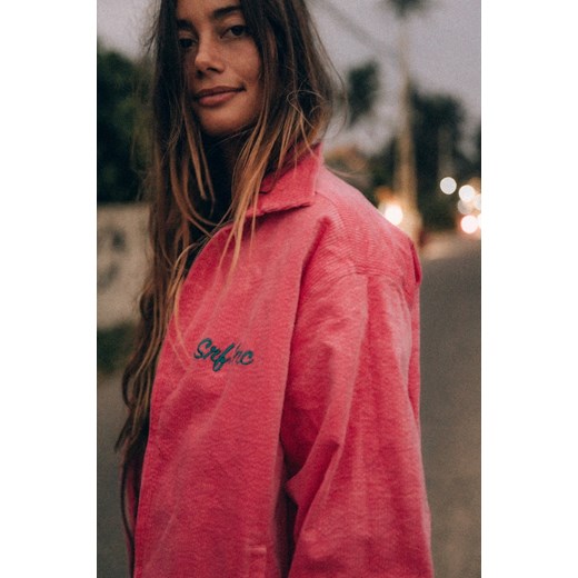 Cord Baseball Jacket - Deep Pink ze sklepu Surf Inc w kategorii Kurtki damskie - zdjęcie 187570060