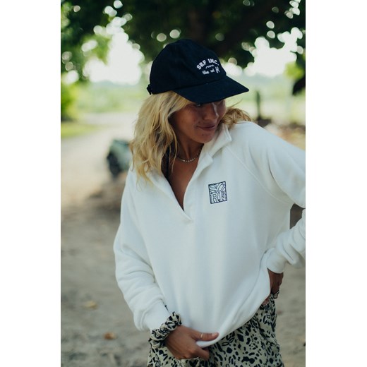 Surf Square Polo Sweat - Vintage White ze sklepu Surf Inc w kategorii Bluzy damskie - zdjęcie 187571124