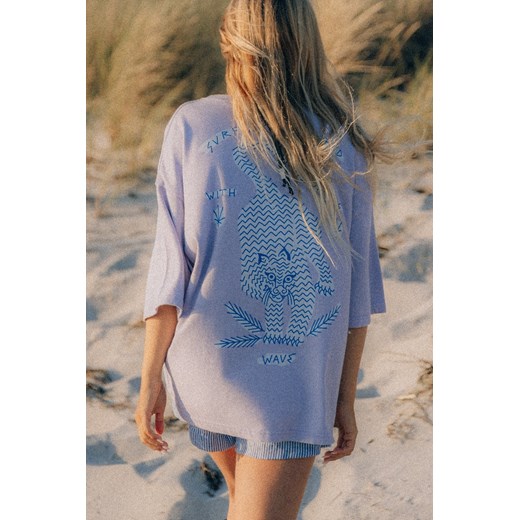 Wave Tiger Tee - Purple Haze ze sklepu Surf Inc w kategorii Bluzki damskie - zdjęcie 187571604