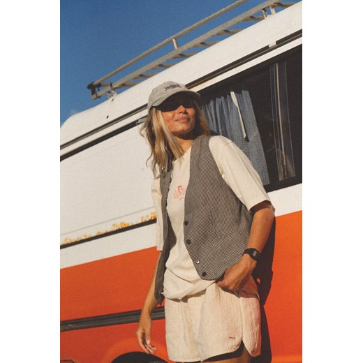 Lazy Linen Vest - Stone Grey ze sklepu Surf Inc w kategorii Kamizelki damskie - zdjęcie 187571850