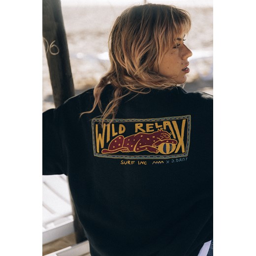 Wild Relax Sweat - Acid Black ze sklepu Surf Inc w kategorii Bluzy damskie - zdjęcie 187571980